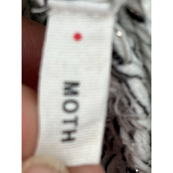 Moth by Anthropologie White Black Open Cardigan with Pockets S/M - Picture 5 of 6